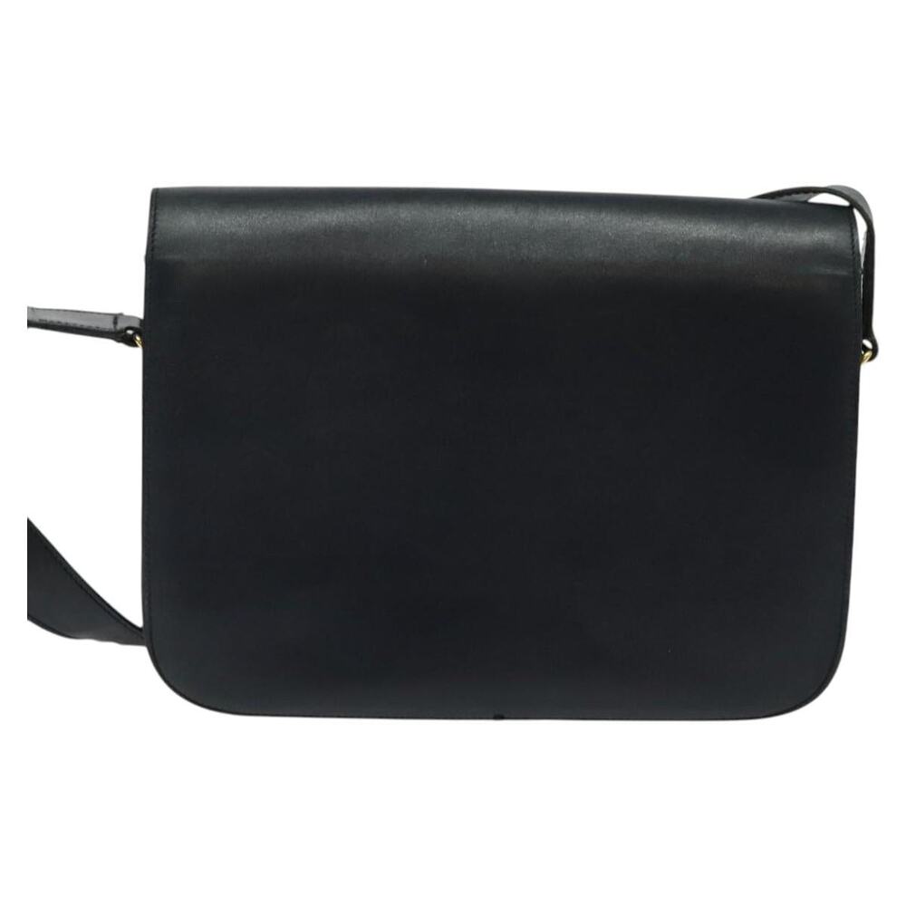 CELINE Shoulder Bag Leather Navy Gold - Picture 3 of 13